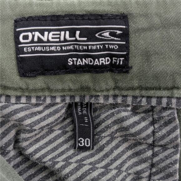 O’Neill Men's Standard Fit Twill Chino Shorts, Casual Summer Olive Green Size 30 - Picture 7 of 13